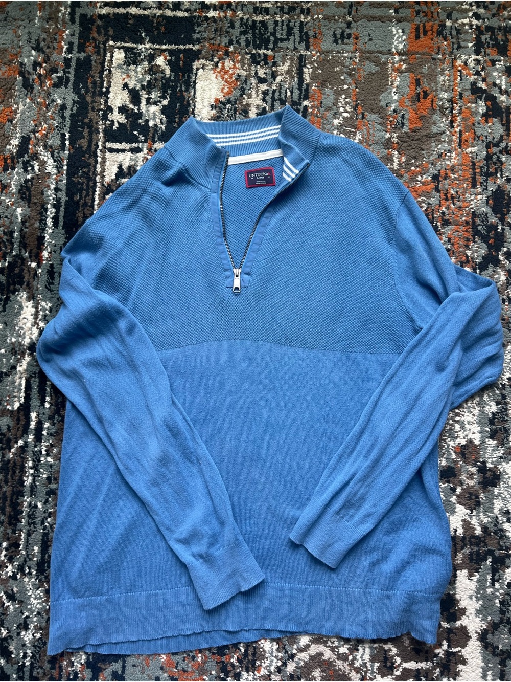 UNTUCKit Men’s Blue Half-Zip Sweater